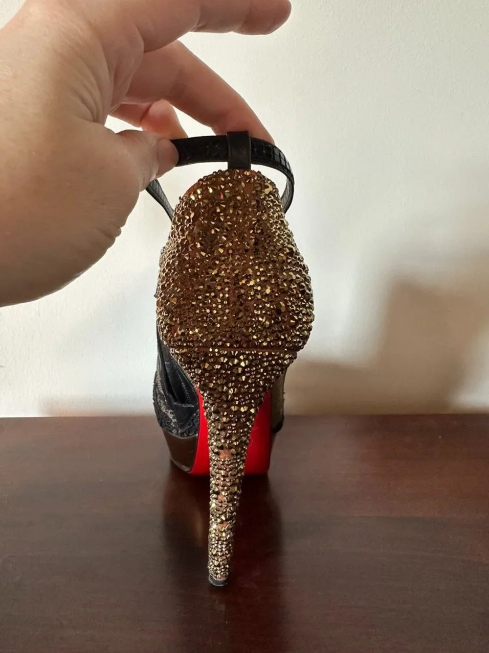 Christian Louboutin Bridget Strass Peep-Toe Booties